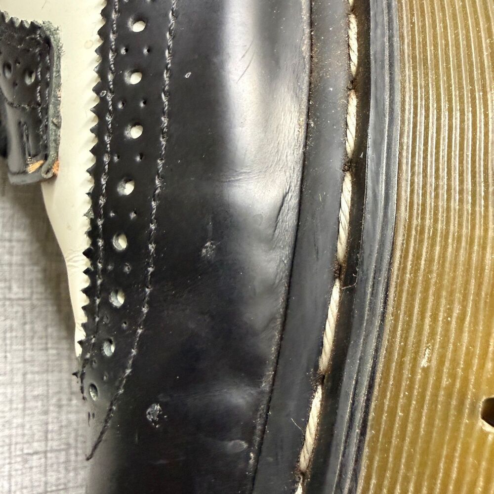 Dr. Martens 3989 Brogue Leather Wingtip Black White -Platform Oxford Men's US 8 - Picture 8 of 11